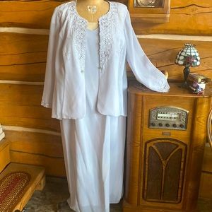 R & M Richards formal dress Woman's 20 Elegant WM maxi dress / jacket 90s 1990s